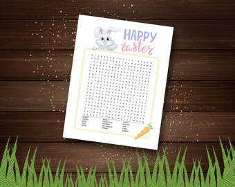 Mots clés de Pâques imprimable | Recherche de mots pour enfants |  Activité de Pâques | Jeu d'enfants imprimable | Téléchargement de mots-clés pour enfants