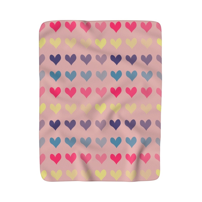 Hearts Sherpa Fleece Blanket Valentine's Blanket Etsy