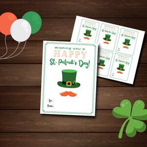 St. Patricks Gift Tag Printable | St. Patrick’s Day Party Favor Printable | DIY St. Patrick’s Day Gift Tag Cards Digital Download