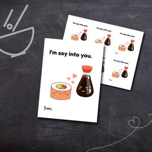 Sushi Pun Valentine’s Day Cards Printable | Funny Valentines | Sushi Valentines | DIY Valentine Cards