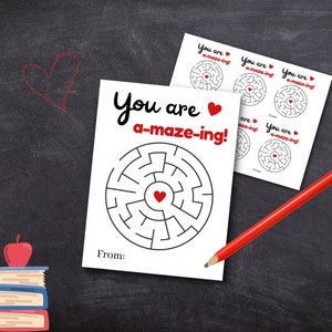 Valentine’s Day Cards Printable | Kids Valentines | Maze Valentines | DIY Valentine Cards
