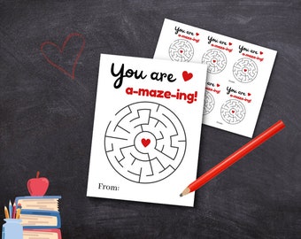 Valentine’s Day Cards Printable | Kids Valentines | Maze Valentines | DIY Valentine Cards
