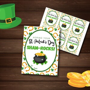 Sham-rocks Gift Tag Printable | St. Patrick’s Day Party Favor Printable | DIY St. Patrick’s Day Gift Tag Cards Digital Download