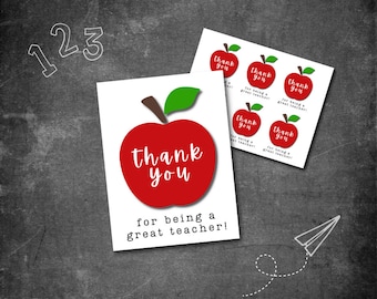 Teacher Appreciation Gift Tag Printable | Thank You Teacher Printable | DIY School Teacher Gift Tag Cards | Teacher Gift Tag