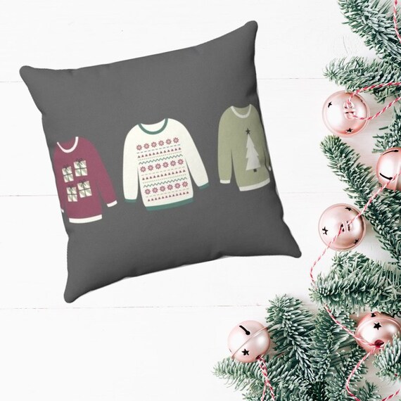 Christmas Sweaters Throw Pillow Christmas Decor Decorative Etsy