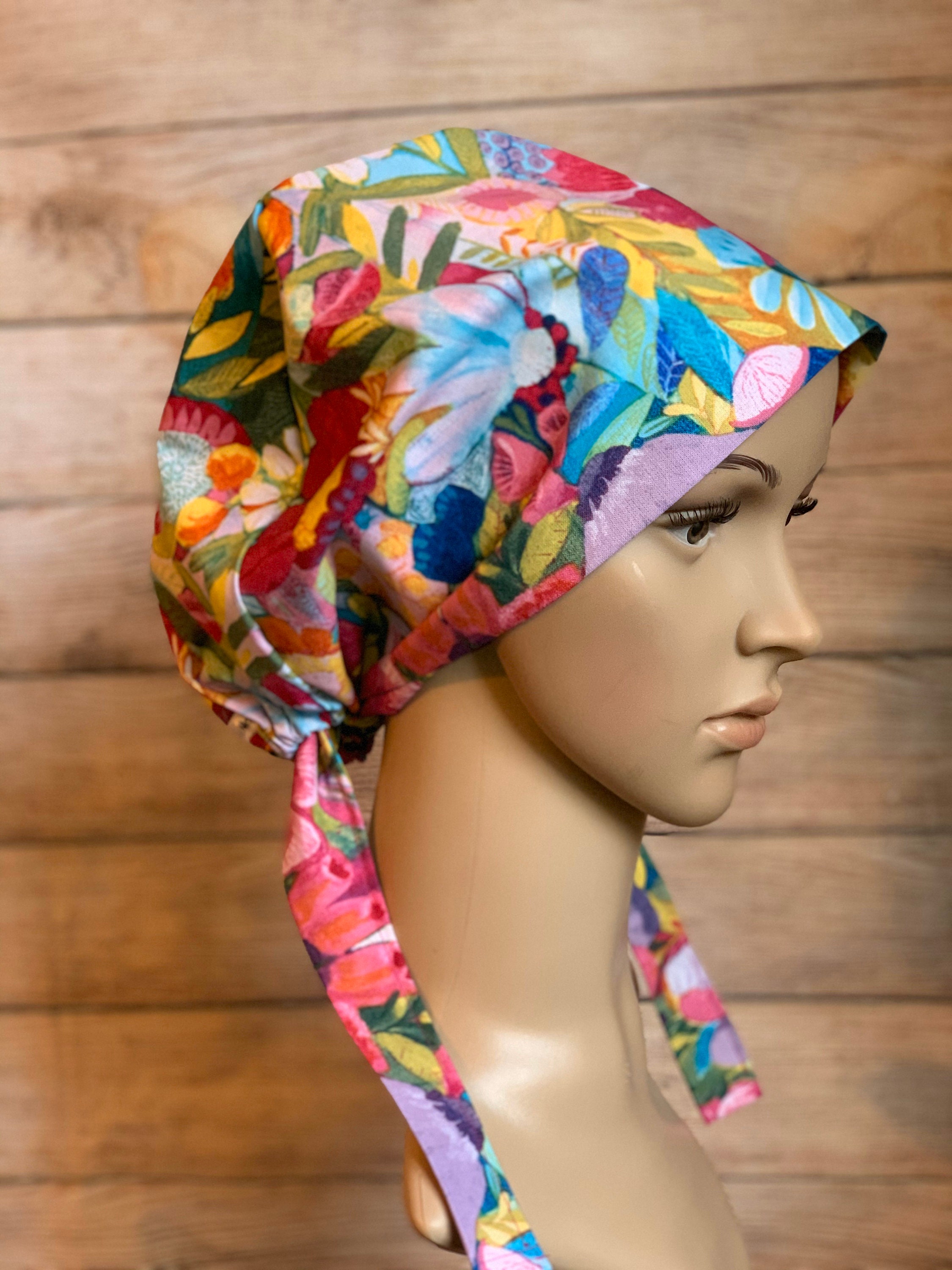 Watercolor Blossoms~ Surgical Scrub Cap~ Scrub Hats~ Scrub Caps for