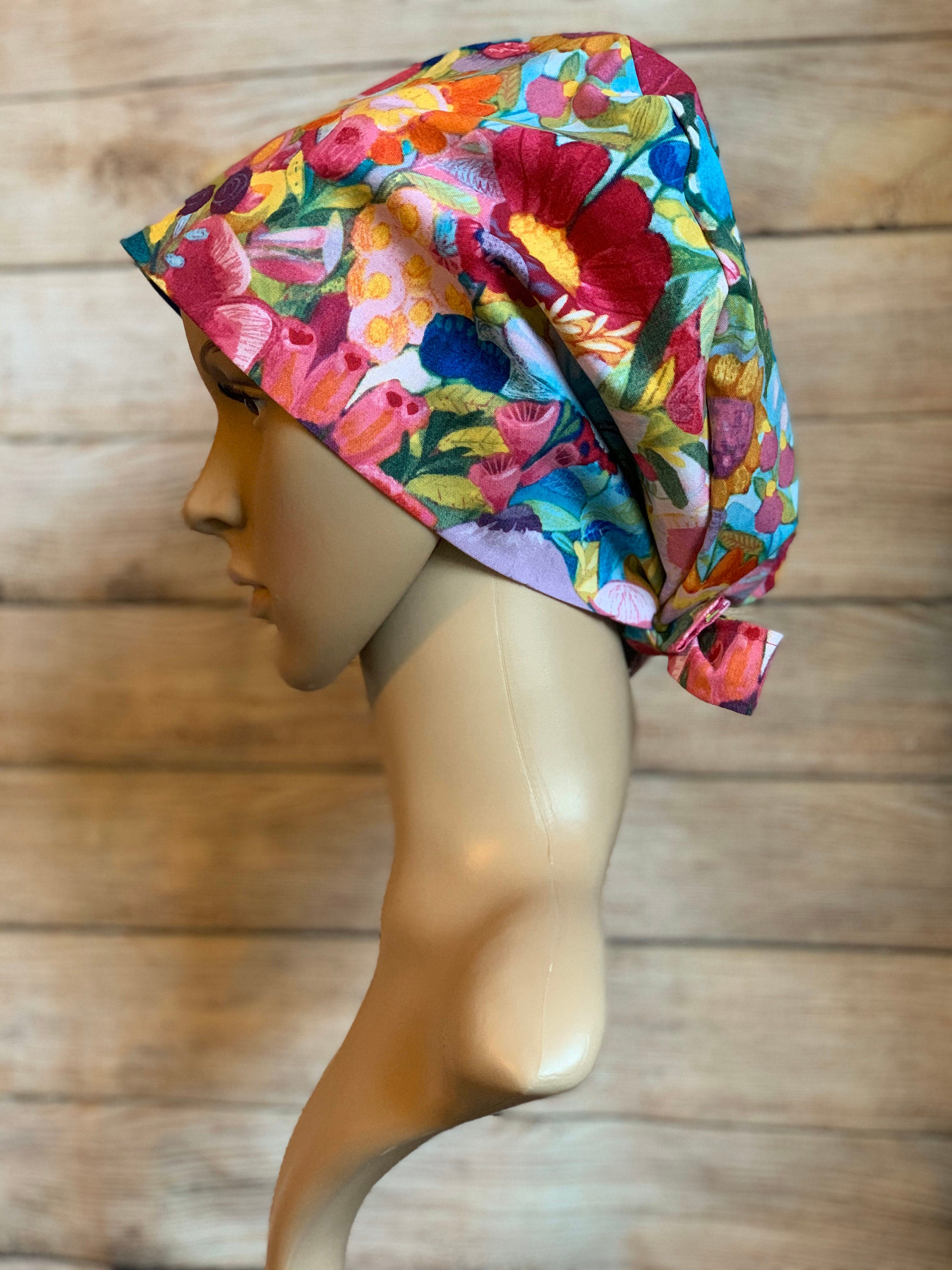 Watercolor Blossoms~ Surgical Scrub Cap~ Scrub Hats~ Scrub Caps for