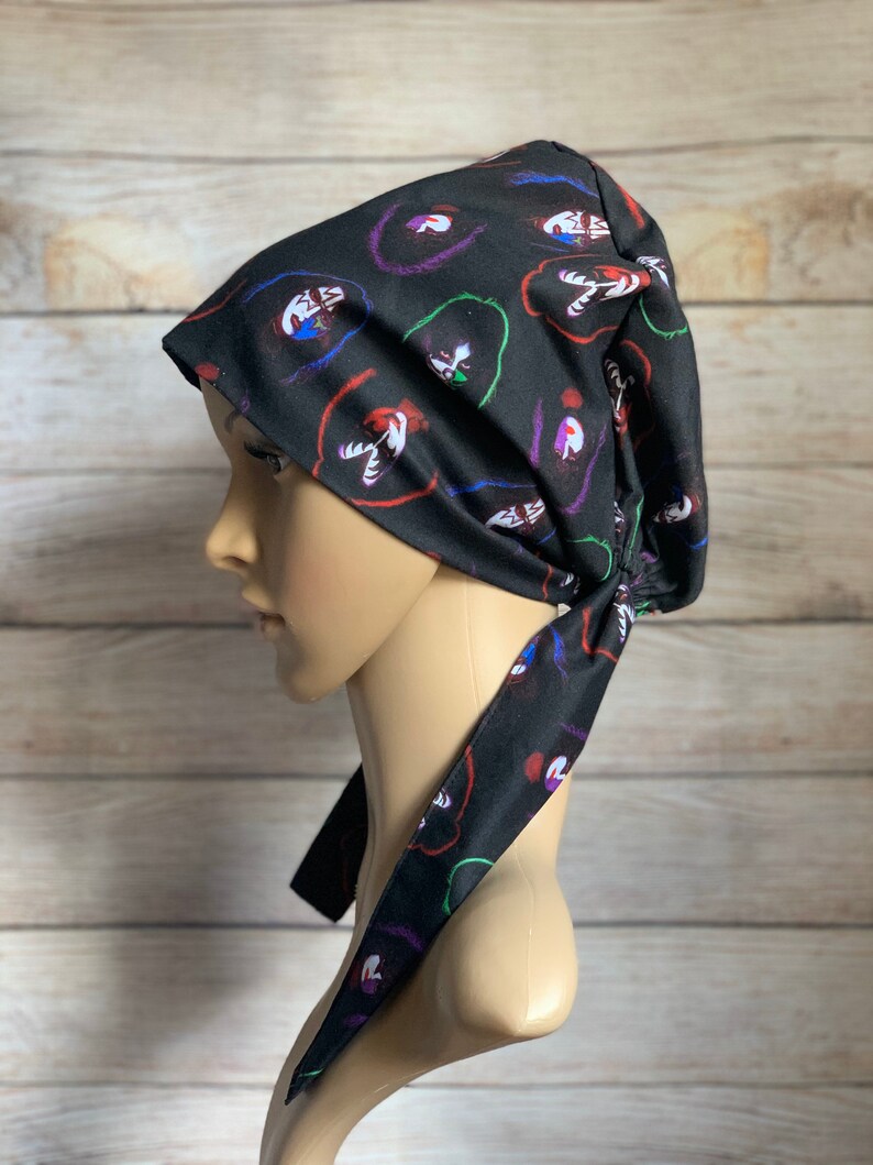 KISS~ Surgical Scrub Cap~ Scrub Hats~ Scrub Caps for Women~ Pixie Tie-Back