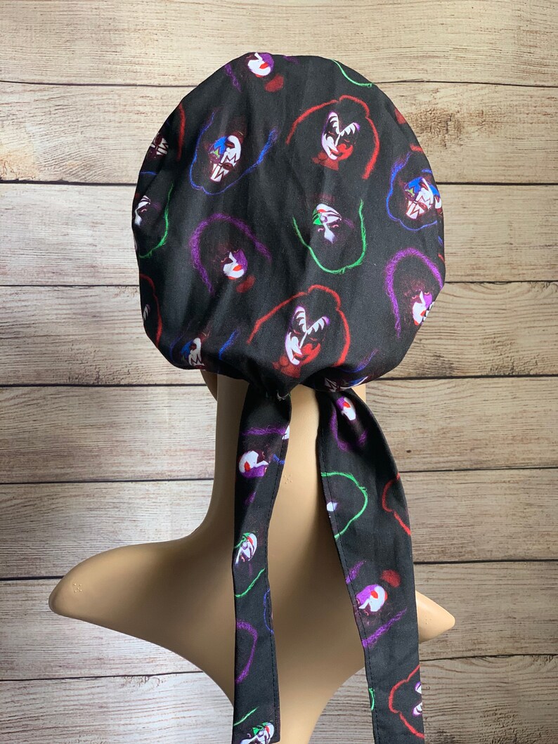 KISS~ Surgical Scrub Cap~ Scrub Hats~ Scrub Caps for Women~ Pixie Tie-Back