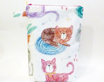 Wet bag/diaper bag/wetbag painted cats