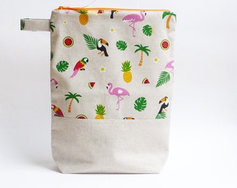 Nasstasche/Windeltasche/Wetbag XL Flamingo