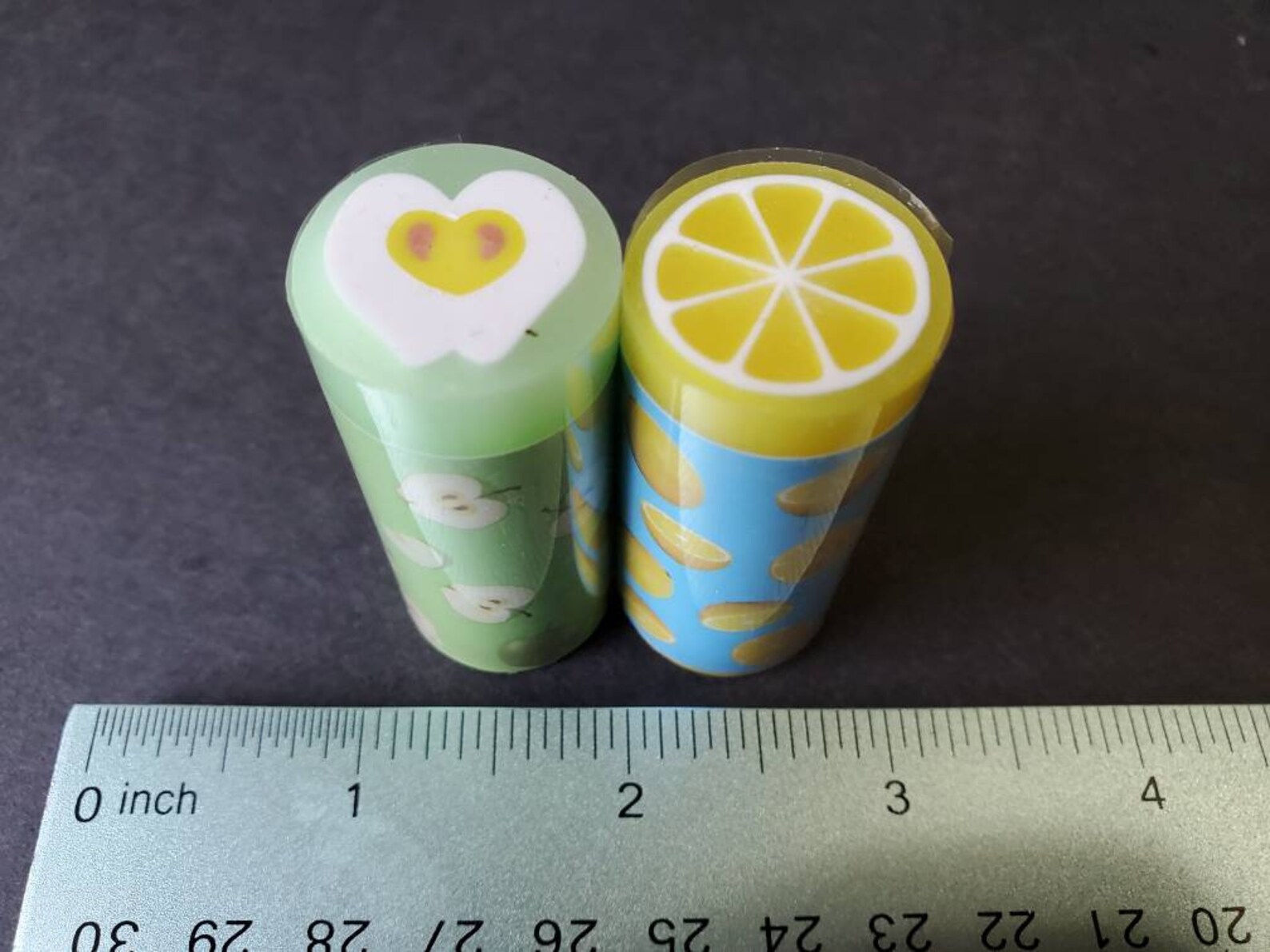 Fruit Eraser Set Apple Lemon 2 Pack Etsy