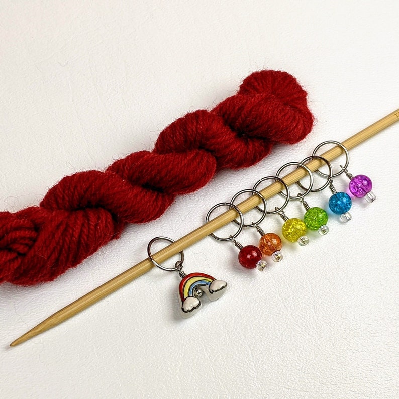 Stitch Markers Craft Supplies & Tools Vivid Rainbow Glitter Stars