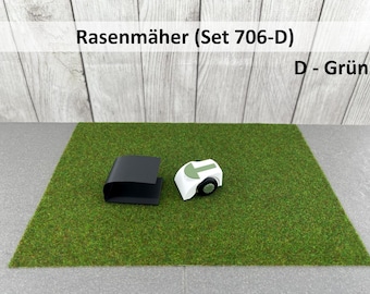 Mini lawnmower + garage (Set 706 + 707) • Mini robotic lawnmower • Wichtel lawnmower • Robotic lawnmower • Automatic mower • Garden
