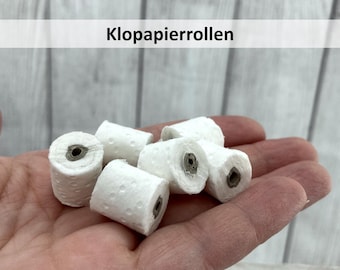 Mini Klopapierrolle • Klorolle • Toilettenpapier • Wichtel Zubehör • Puppenhaus • Gutscheinbox • Mini Klopapierhalter • Handtuchhalter •