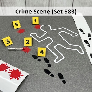 Crime Scene (Set 583) • Diorama Crime • Mordscene • Mini Leiche • Mordopfer • Krimmidinner Gutschein • Wichtel Zubehör • Krimmi • Tatort