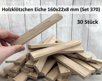 Bastelholz Eiche (Set 370) • Holzstücke • Klötzchen • Holzbretter • Miniatur Holz • Puppenhaus Zubehör • Wichtel Zubehör • Wichtel Chalet