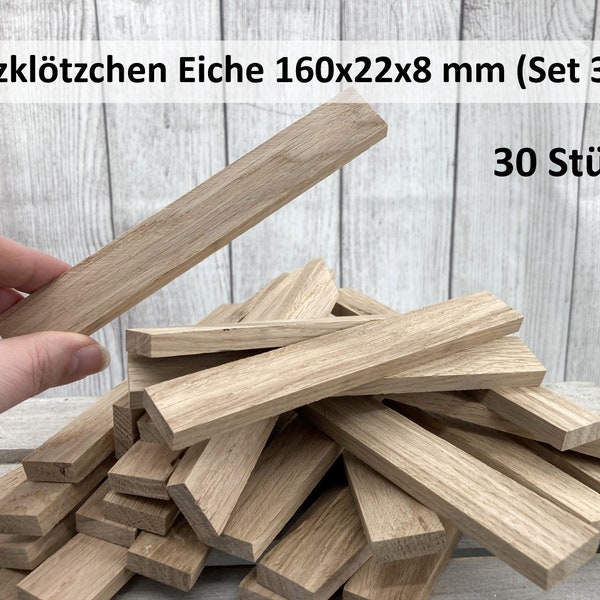 Bastelholz Eiche (Set 370) • Holzstücke • Klötzchen • Holzbretter • Miniatur Holz • Puppenhaus Zubehör • Wichtel Zubehör • Wichtel Chalet