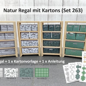 Miniatur Regal mit Kartons (Set 263) Regal mit Kisten • Wichtelregal • Puppenhausregal • Wichtel Zubehör • Weihnachtwichtel • Zahnfee