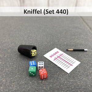 Mini Kniffel (Set 440) • Becher mit Würfel • Wichtel Spiel • Becher mit mini Würfel • Wichtel Zubehör • Puppenzubehör • Weihnachtswichtel