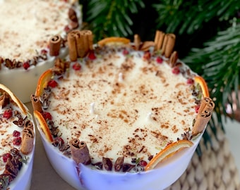 Handmade Soy Wax Candle With Cinnamon, Orange, Anise, Berries