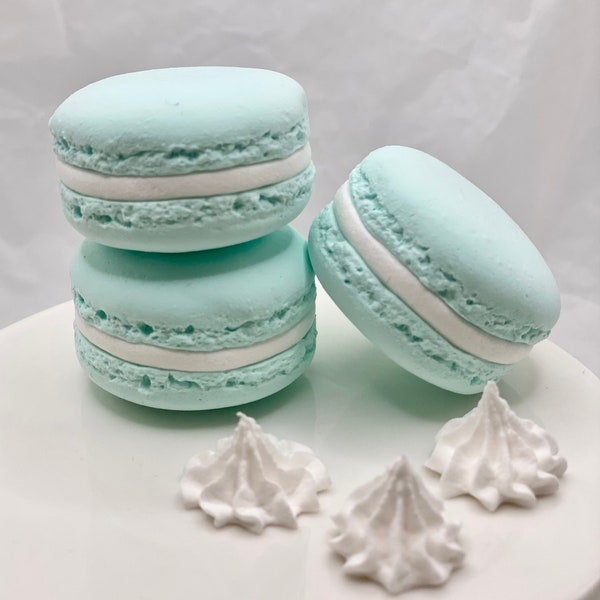 Faux Aqua Blue Colour Macaroon Standart Size Fake French Macaroon Fake Cookie Parties Photo Sessions Kitchen Decoration Fake Food Display