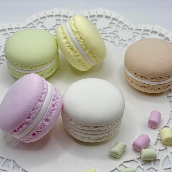 Ensemble de 5 Standart Faux Macarons Faux Macaron Bakery Display Fake Cookie Parties Photo Sessions Prop Cuisine Décoration Fake Food Display