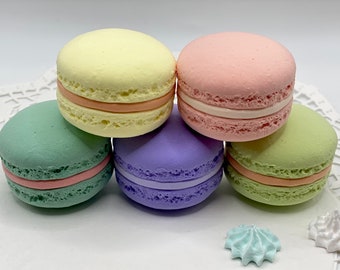 Set von 5 Fake Macaroons Faux Macaroon Bäckerei Display Fake Cookie Party Foto Sessions Prop Küche Dekoration Fake Food Display