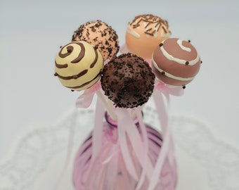 Faux Cake Pops Set of 5 Fake Cake Pops Imitation Food Fake sweet Photo prop Gift Decor Home staging Display Food Faux Deserts