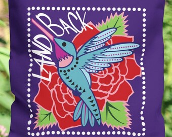 Purple Land Back Tote Bag - Indigenous Rights, Shoulder Bag, Native American Art