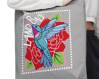 Light Gray Land Back Tote Bag - Indigenous Rights, Shoulder Bag, Native American Art