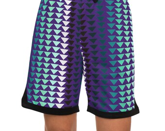 Dark Purple Nevada Turquoise Basketball Rezball Shorts