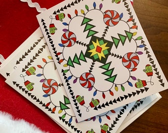 Native Christmas Greetings cards (8 pieces with envelopes)