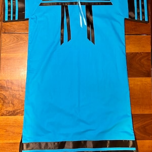 Turquoise and Black Ribbon Dress; Native Dress; Ready to ship today; Regalia