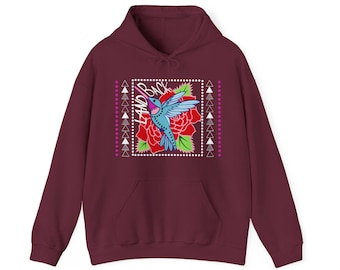 Land Back Hummingbird Adult Unisex Heavy Blend Hooded Sweatshirt; Native Art; Indigenous Owned Shop