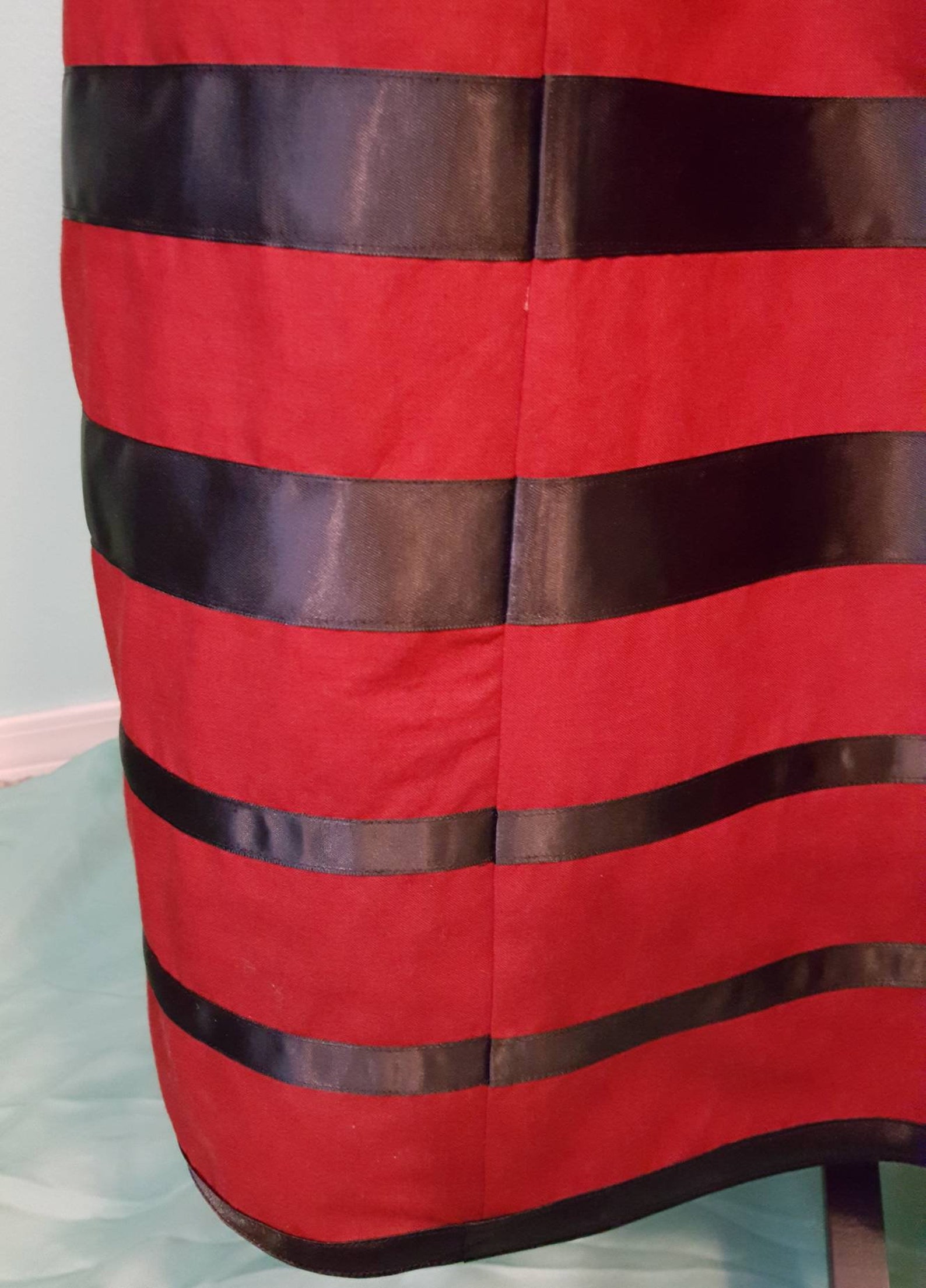 Native Red Ribbon Skirt With Black Ribbons - Etsy