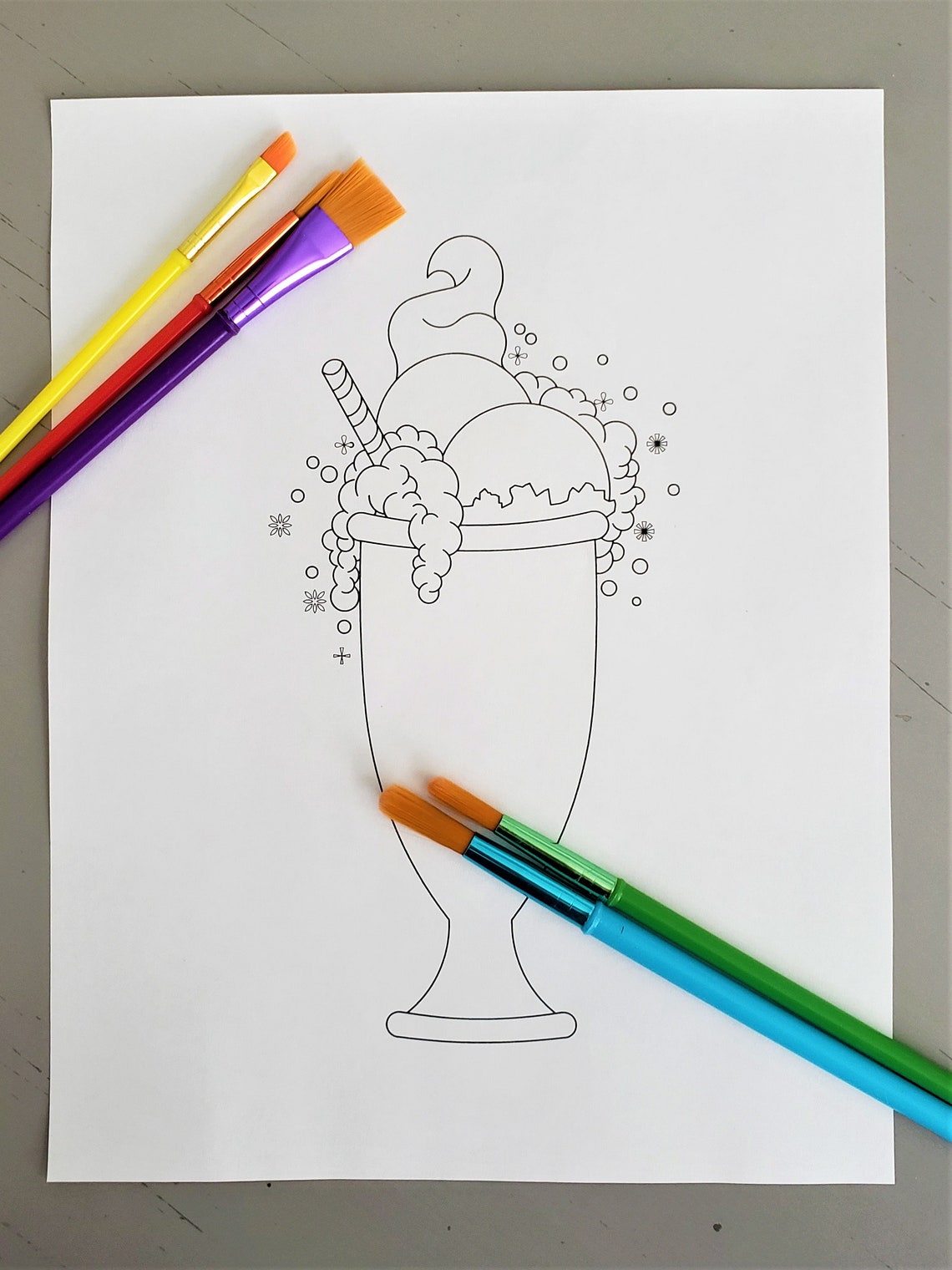 Rootbeer Float Coloring Page | Etsy