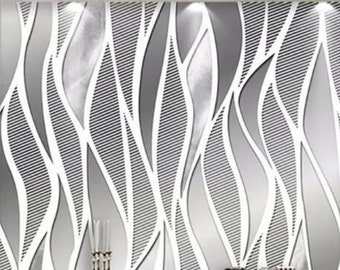 3D Silver Stripe Wallpaper Wall Mural Home Decor for Living Room Bedroom Dinning Room