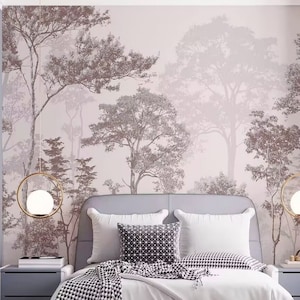 Retro Shabby Kiefern Wald Dschungel Landschaft Tapete Wandbild Wohnkultur für Wohnzimmer Esszimmer Schlafzimmer