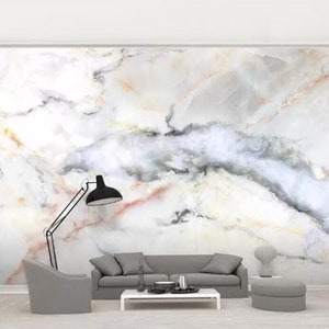 Simple White Marble Wallpaper Wall Mural Wall Decor
