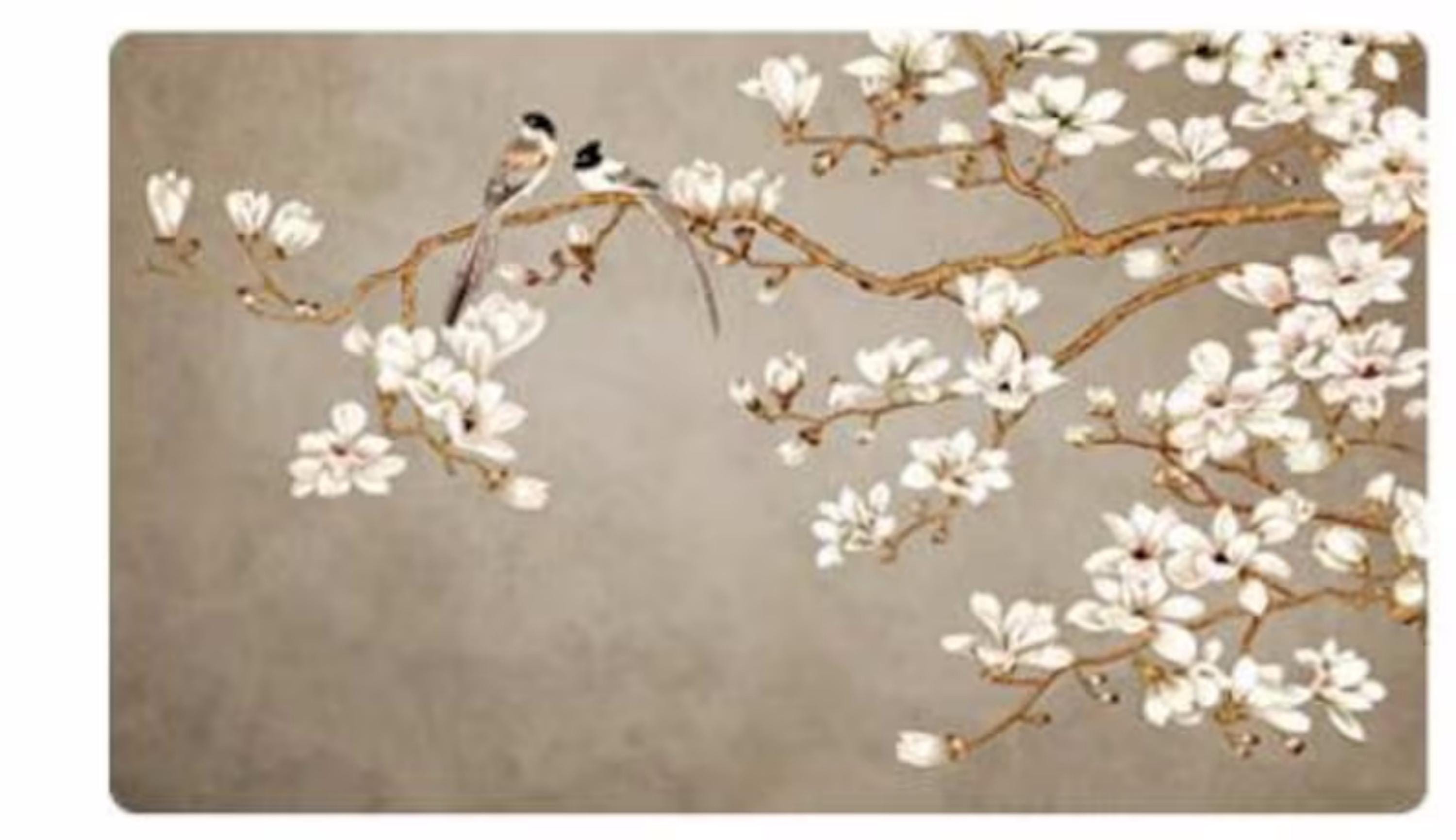 Chinoiserie Magnolia Wallpaper: Birds and Flowers Wall Mural