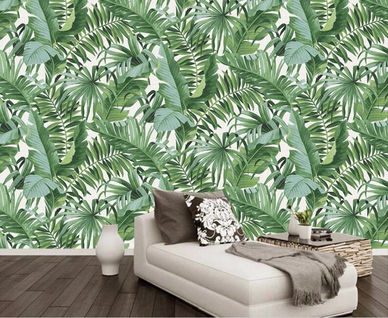 Custom Wallpapers Photo Stereo Murals Hand Painted Tropical - Etsy