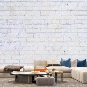 White Brick Wallpaper Mural: Peel and Stick Home Decor