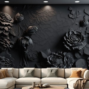 Abstract Flowers Floral Wallpaper Wall Mural Home Decor for Living Room Dinning Room Bedroom