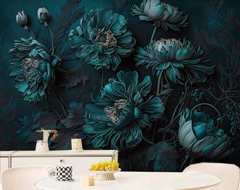 Roze roos bloemenbehang: Peel and Stick-muurschildering