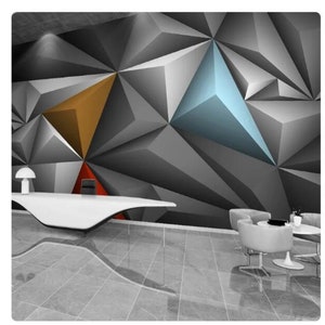 Abstract Art Geometric Wallpaper Wall Mural Home Decor for Living Room Bedroom Dinning Room