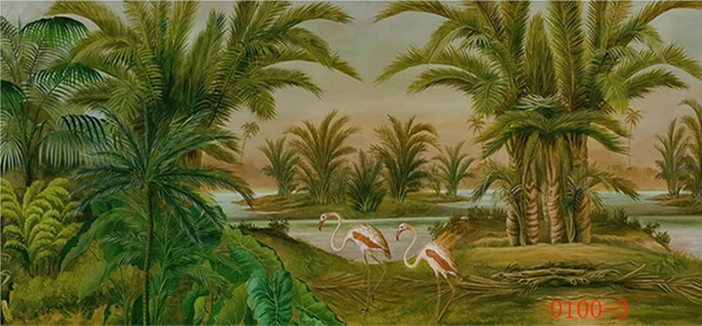 Jungle Frorest Trees Scenic Wall Mural,Living Room Bedroom Wallpaper Wall Murals Tropical Rainforest Wallpaper Wall Mural