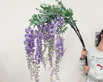 Artificial Wisteria Stem, Purple/Pink Hanging Flowers (69")