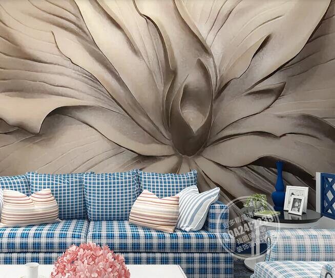 Custom 3D Wall Mural Stereo Relief Rose Flowers Wallpaper - Etsy