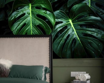 Tropical Banana Leaf Leaves Tropical Plants Wallpaper Wall Mural Home Decor for Living Room Bedroom Dinning Room